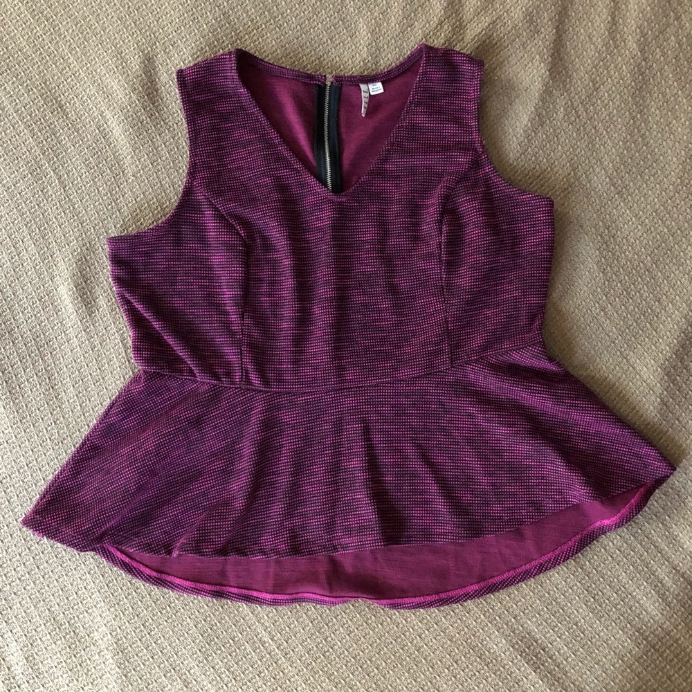 Pink and black checkered blouse